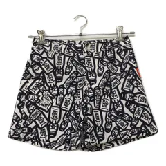 中古 レディース ルコックスポルティフ le coq sportif ハーフパンツ 7号 白×紺  ホワイト×ネイビー  ショートパンツ  総柄