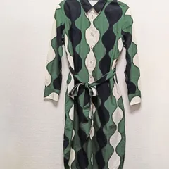 海外限定　UNIQLO 　マリメッコ　 Marimekko 日本未発売　シャツワンピース 幾何学 ベルト ユニクロ   S レディース  春  ワンピース ロング 綿100%　ワンピース シャツワンピース ロングワンピース