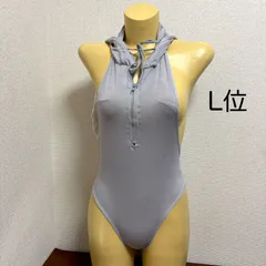 H803薄手のウサ耳グレーの前ジッパー女子UVカットラッシュガード水着♪アンダーや撮影用やコスプレにも♪サイズL位