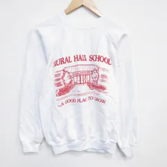 S/古着 ヘインズ 長袖 スウェット メンズ 80年代 80s スクール ラグラン クルーネック USA製 白 26mar14