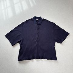 auralee オーラリー 半袖 ニットポロ スキッパー ブラック - メルカリ