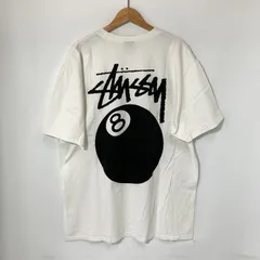 STUSSY ステューシー 8 Ball Tee エイトボールTシャツ 半袖 クルーネック ロゴ プリント コットン ストリート メンズ Lサイズ ホワイト トップス A16224◆