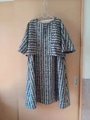 セットアップ　ボートネックのワンピース&ジャケット　着物リメイク「355」ハンドメイド