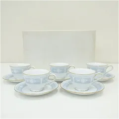 ノリタケ　レースウッドゴールド　カップ＆ソーサー5客（紙箱）  食器 おしゃれ かわいい お茶 茶器 アンティーク インテリア 普段使い 来客 テーブルウェア