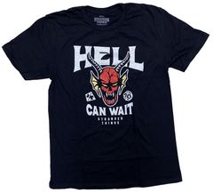 STRANGER THINGS·스트레인저·싱스 미지의 세계··HELL CAN WAIT·T셔츠· 드라마 T셔츠 ·오피셜 T셔츠 XL