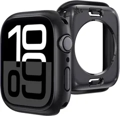 アップルウォッチ カバー 防水 Apple Watch Series11/10/9/8/7/6/5/4/Se/Se2/Se3 第二世代ケース対応 46mm/42mm/44mm/40mm/45mm/41mm 2 in 1 前後の保護 PC+ガラス素材 ブラック