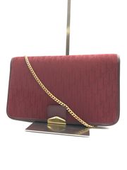 Dior バーガンディ ヴィンテージトロッタークラッチバッグ ゴールド