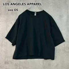LOS ANGELES APPAREL ロサンゼルスアパレル ロスアパ ガーメントダイ クルーネック 半袖 Tシャツ カットソー トップス ブラック 黒 無地 サイズOS オーバーサイズ ゆったり ビッグシルエット 厚手 ★ ■◆のサムネイル
