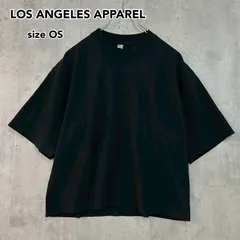 LOS ANGELES APPAREL ロサンゼルスアパレル ロスアパ ガーメントダイ クルーネック 半袖 Tシャツ カットソー トップス ブラック 黒 無地 サイズOS オーバーサイズ ゆったり ビッグシルエット 厚手 綿100% ★ ■◆のサムネイル