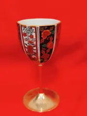 有田焼 青藍窯 金彩古伊万里 八角間取花鳥紋 ワインカップ