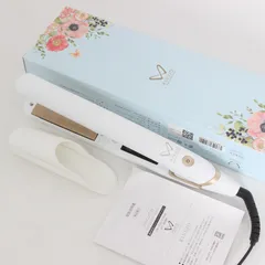 【美品】KINUJO W worldwide model DS100 ホワイト ストレートヘアアイロン 海外対応 シルクプレート キヌージョ 絹女 本体