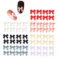 【新着商品】立体 蝶結び 3D ネイルアート ジュエリーパーツ 200個セット ハンドメイド 手作り リボン デコパーツ ランダム色 ネイルパーツ (カラフル)