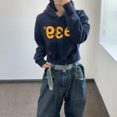 Archive bold 939 黄色 ロゴ ネイビー クロップド WHO Tシャツ