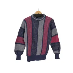 ユーズドフルギ USED古着 BODE STRICKMODE パネル ボーダー ニット セーター メンズ  40