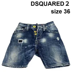 ◇ ディースクエアード DSQUARED２ デニムショートパンツ ダメージ加工 ネイビー コットン 36 Sサイズ相当 レディース S6D245のサムネイル