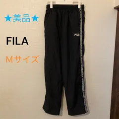 ★美品★  FILA  フィラ  長ズボン ナイロン  黒 ブラック Ｍのサムネイル