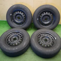 バリ溝！22年！9分★185/70R14 アロースピード AS-HP01 スチール ホイール 14インチ PCD100/4H★6032706Hノのサムネイル