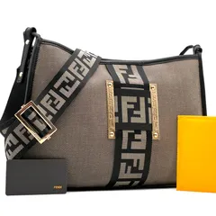 極美品 FENDI フェンディ ズッカ ショルダーバッグ セミショルダーバッグ キャンバス レザー ダークブラウン ブラウン ブラック ゴールド金具 レディース ワンショルダー 肩掛け 総柄 FFロゴ 希少 ヴィンテージ y2k アーカイブ 激レア