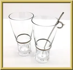 MIKIMOTO International ミキモト インターナショナル ペア グラス パール付マドラーセット ビールグラス ビアグラス タンブラー おしゃれグラス コップ 酒器 食器 洋食器 2客セット