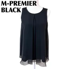 美品 M-premier BLACK ノースリーブチュニック シアー 36 黒