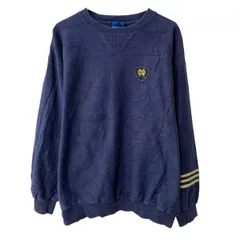 00s adidas ロゴスウェット トレーナー L ネイビー アディダス プルオーバー 00年代 前Vガゼット ワンポイント トップス 秋物 a804-5283