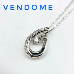 美品🌻VENDOME ダイヤモンド 0.10ct ホワイトゴールド ネックレス 約40㎝ Yのサムネイル