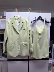 ブレザー ジャケット + スリップ ミニ ワンピース セットアップ M 出品