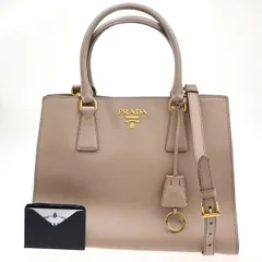 PRADA プラダ ガレリア サフィアーノ ショルダー ハンドバッグ 2way ピンク レザー 18KC090
