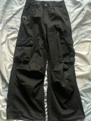 ブラック y2k ポケット カーゴ パンツ