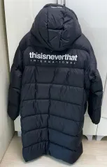 ディスイズネバーザット ロング丈ダウンジャケット ダウン ブラック L