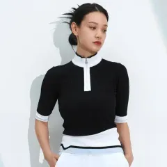 (未使用) デサントゴルフ / レディース ハーフジップアップ 5分袖 85