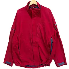 Timberland 90s ティンバーランド ナイロンジャケット 赤 M ウェザーギア WEATHERGEAR 刺繍ロゴ ビンテージ 古着 ストリート テック ギア アウトドア アウター ワークジャケット コットンナイロン素材 / MS509