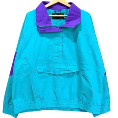 【希少】90s エディーバウアー GORE-TEX アノラックパーカー L ターコイズ 紫 Eddie Bauer ゴアテックス ナイロン ジャケット プルオーバー 黒タグ ヴィンテージ 菅田将暉 テック系 古着 レトロ 登山 / MS511