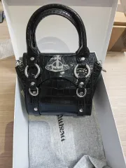 Vivienne Westwood ブラック クロコ ミニ トートバッグ