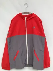 adidas アディダス ナイロンジャケット OT レッド 無地 ブランドロゴ フードあり