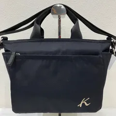 1382　Kitamura　キタムラ　ハンドバッグ　 2way　ショルダーバッグ　ブラック系　 黒　Kロゴ　ナイロン　レディースのサムネイル