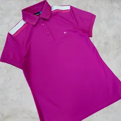 極美品 J.LINDEBERG ドライシャツ ショートスリーブ ポロシャツ パープル 両面ロゴ レディース