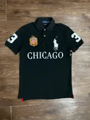 ポロ チーフキープ ビックポニー シカゴ PK カラーTシャツ ブラック