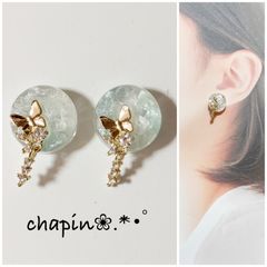 1161 ）カボション ニュアンス レジン ピアス イヤリング - メルカリ