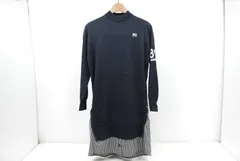 中古 レディース パーリーゲイツ PEARLY GATES ワンピース 0(S) 紺  ネイビー レイヤード風モックネックニット