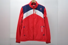 中古 メンズ ルコックスポルティフ le coq sportif ブルゾン LL  赤×白×紺 フルジップ 中綿入 ベスト　2WAY