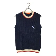中古 メンズ ビームスゴルフ BEAMSGOLF ベスト S 紺 ネイビー  ニット クルーネック