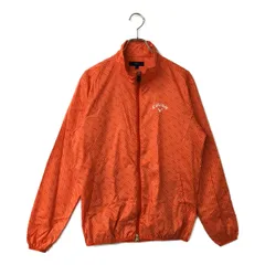 中古 メンズ キャロウェイ Callaway ウィンドブレーカー L オレンジ 長袖ダブルジップ 春秋 総柄