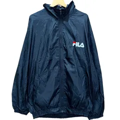 USA製 FILA フィラ ナイロンジャケット XL 黒 背面ビッグロゴ 刺繍ロゴ 90s ヴィンテージ ゆるだぼ オーバーサイズ アメリカ製 ウインドブレーカー ブラック 古着 ストリート ヒップホップ ビッグシルエット