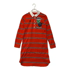 中古 レディース ルコックスポルティフ le coq sportif ワンピース L 赤ｘ紺 長袖 ポロワンピース ボーダー
