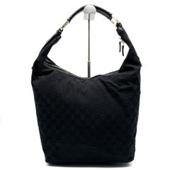 GUCCI グッチ スエード GG柄 ショルダーバッグ ハンドバッグ レザー 黒