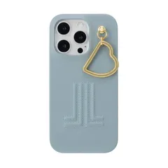 新品 [LANVIN en Bleu] iPhone 16 Pro スリムラップケース Slim Wrap Case with Heart Charm 正規品 ランバンオンブルー (Light Blue)