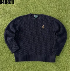 ローレン ラルフローレン ネイビー ケーブル編み ニット M