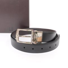 dunhill レザーベルト クロコ型押し ダークブラウン - メルカリ