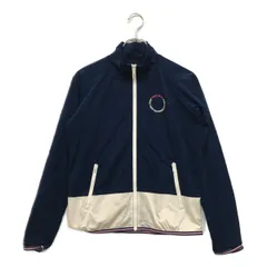中古 レディース 23区ゴルフ 23区GOLF フルジップアウター 1(M) 紺×白 長袖 メッシュ裏地 薄手